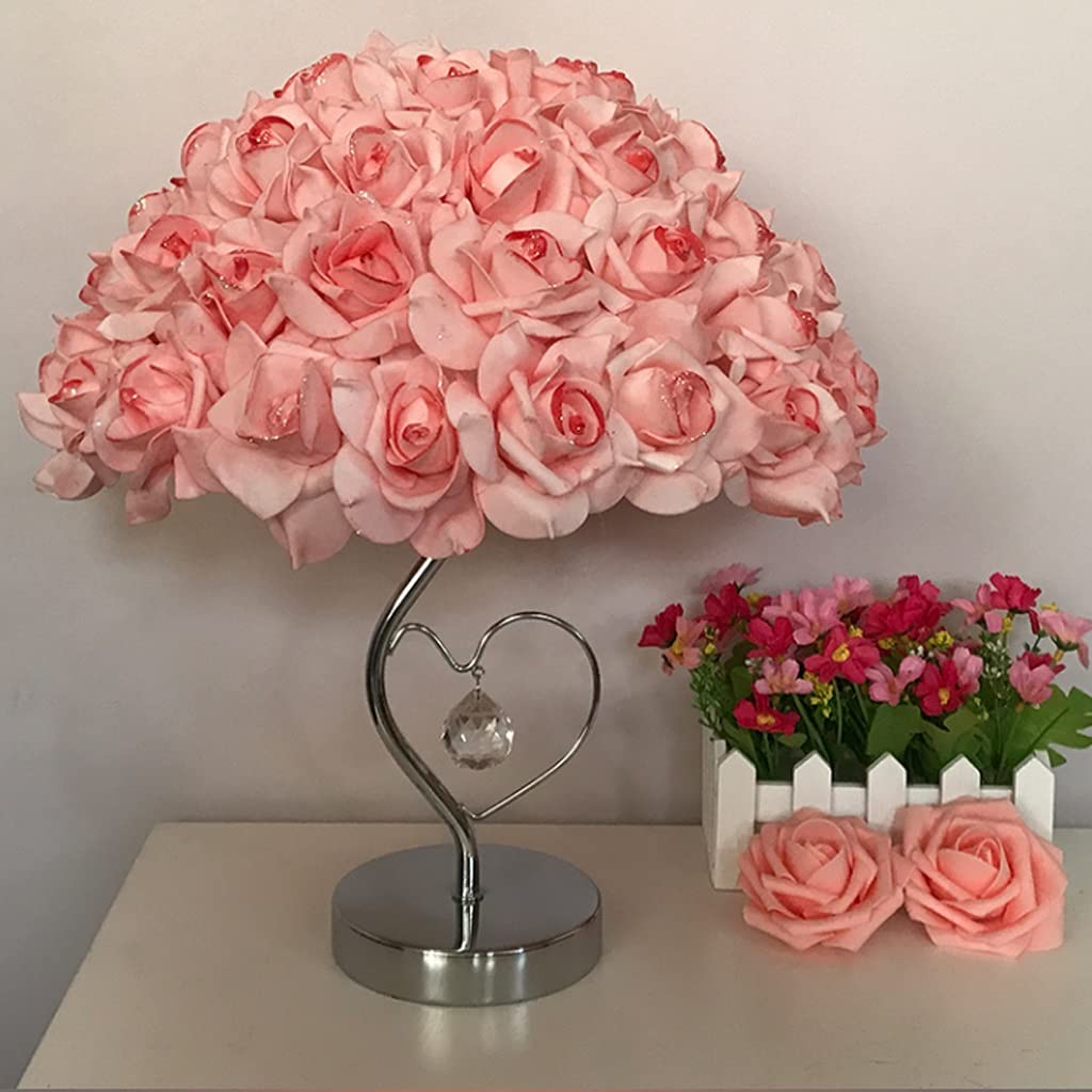 Lámpara de mesa Lampada da tavolo in cristallo decorazione flower lampada da comodino lampada da comodino in metallo lampade da comodo adatta for soggiorno artigianato e regali dormitorio y sala de es