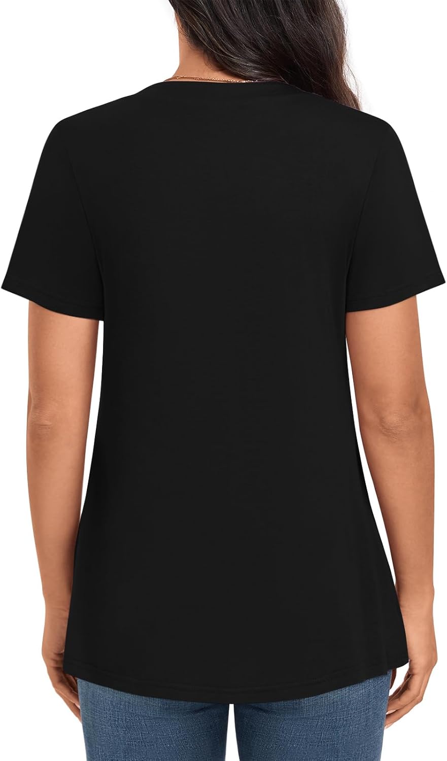 Womens Short Sleeve Tunic Tops 2025 Summer Dressy Casual Notch V Neck Shirts - Image 4