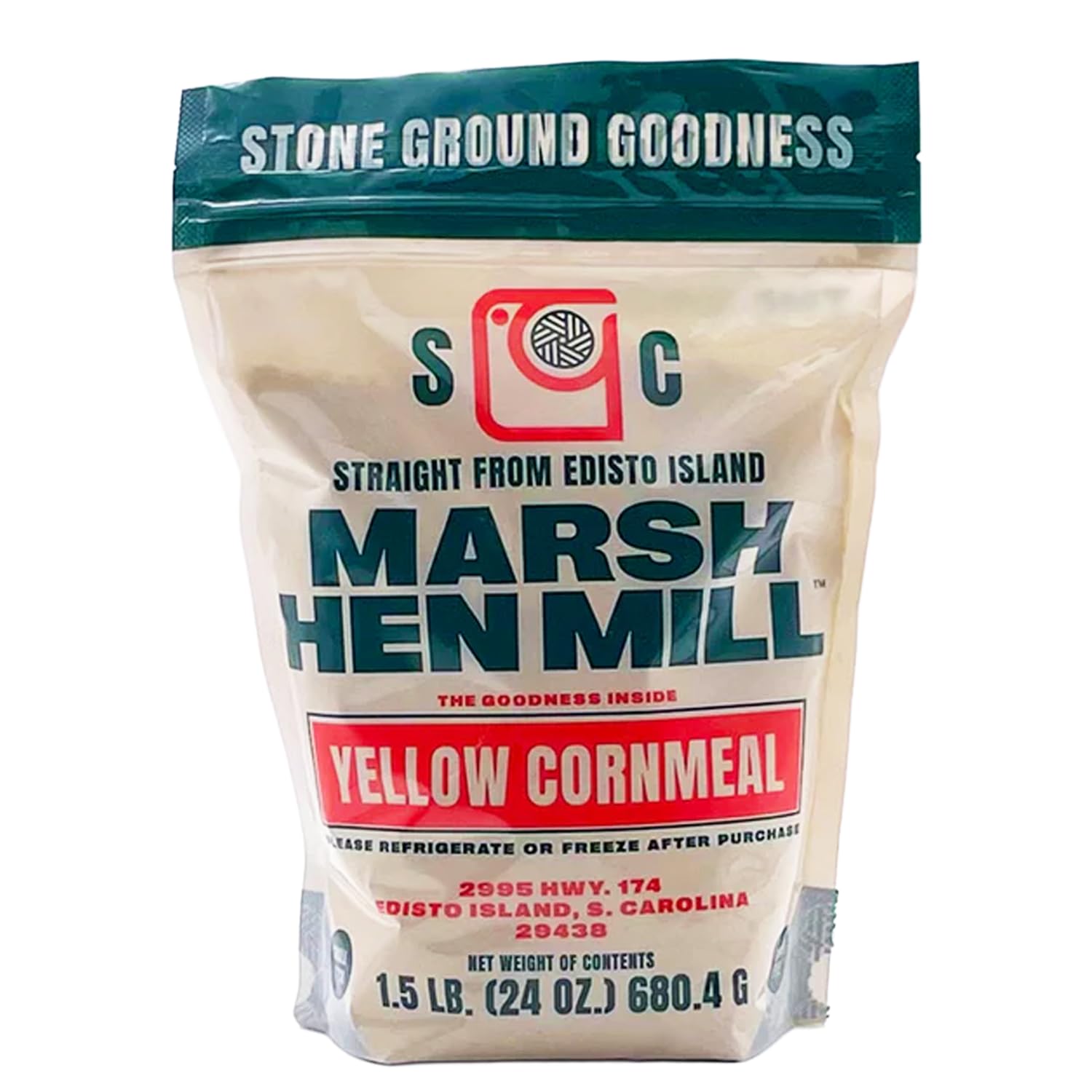 Marsh Hen Mill Stone Ground Yellow Cornmeal | Premium Heirloom Corn Flour | All Purpose Flour For Baking & Cooking | Consistent Results | Grown on Family Farm | Organic Cornmeal | 24 Oz Pack
