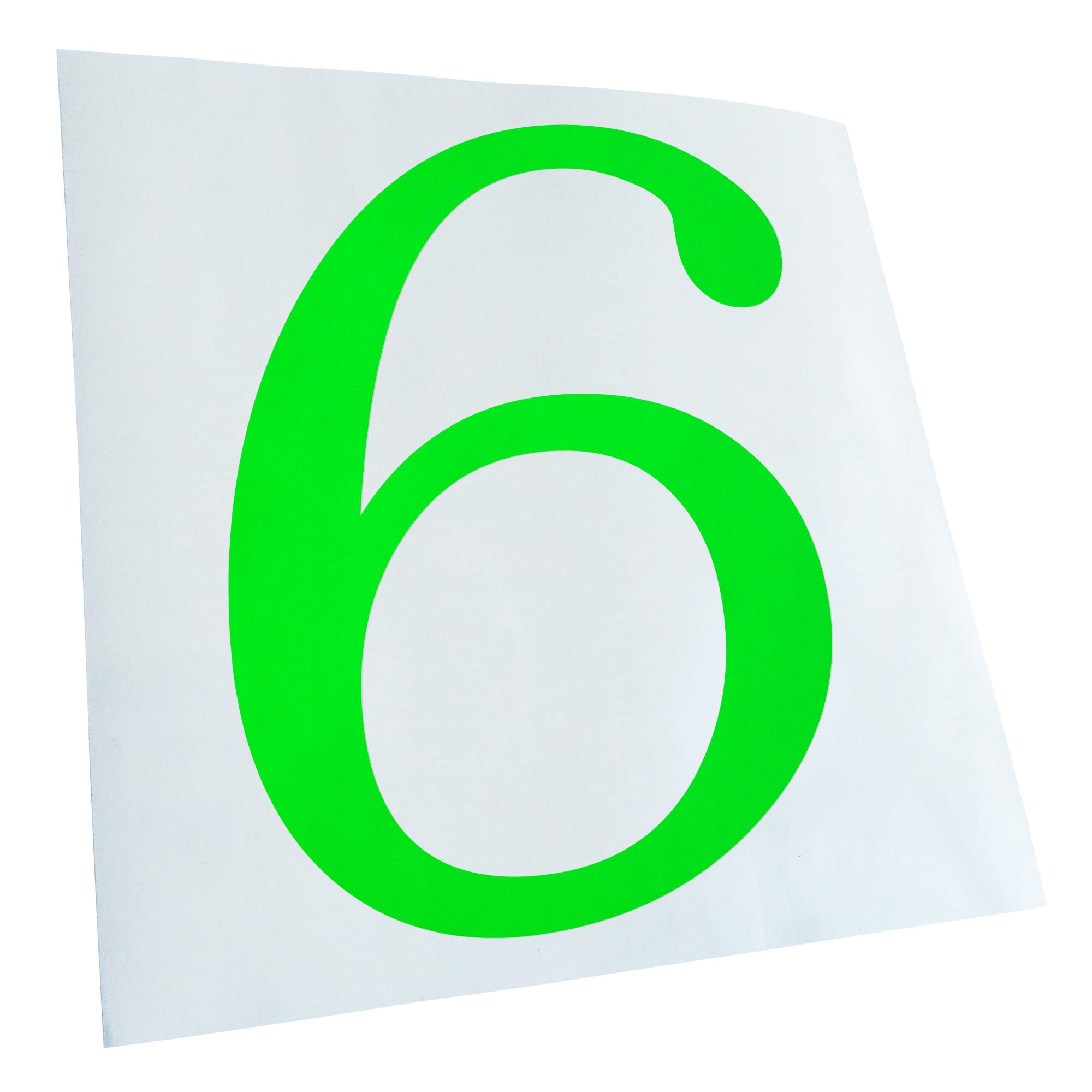 Kiwistar - Car Sticker - Neon Green - 10 x 8 cm Number 6 - Numbers - Rear Window Car Sticker Weatherproof for Car Truck Moped Truck - Sticker Exterior Self-Adhesive Tuning Accessories for Window