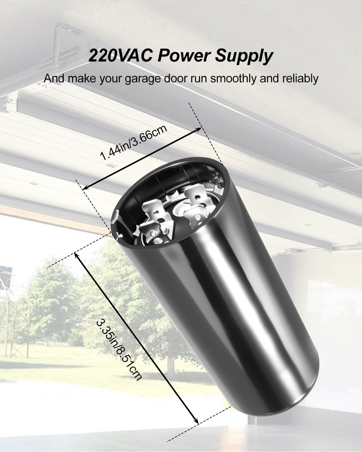 2Pcs Garage Door Opener Motor Capacitor Fit for Genie 1/2HP, 70MFD | Replace 19988 X-19988-A, 220VAC 60Hz