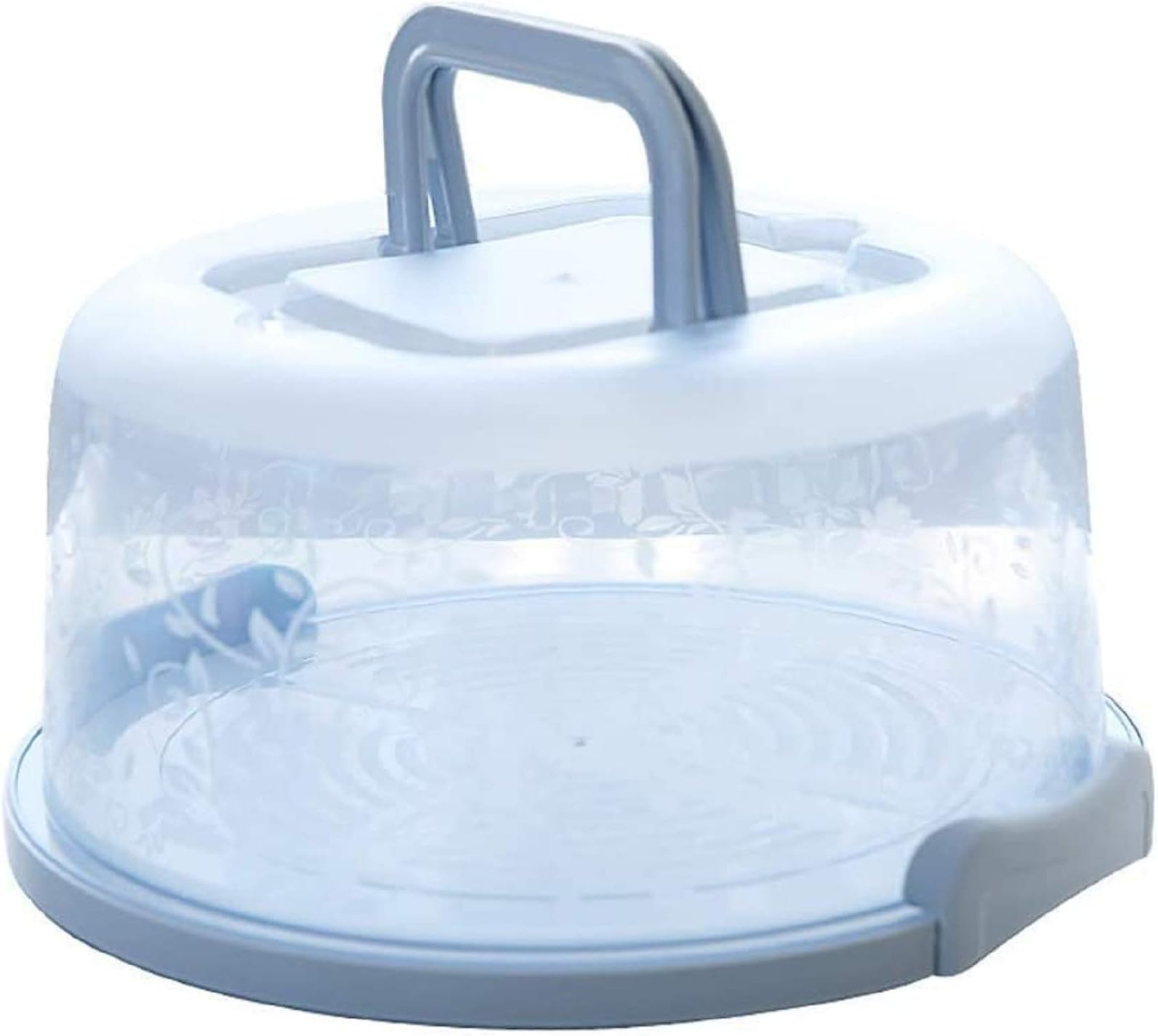 6 Inch Portable Round Cake Carrier with Handle Pie Saver Cupcake Container Translucent Dome Small for Transporting Cakes, Cupcakes, Cookies, Pies, or Other Desserts (Blue)