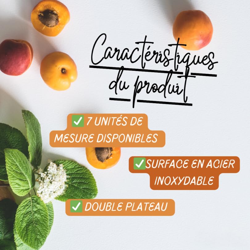 Balance de cuisine numérique de 10 kg, poids en grammes et onces pour la cuisson, la cuisson, le café, les colis postaux, écran LCD, facile à nettoyer en acier