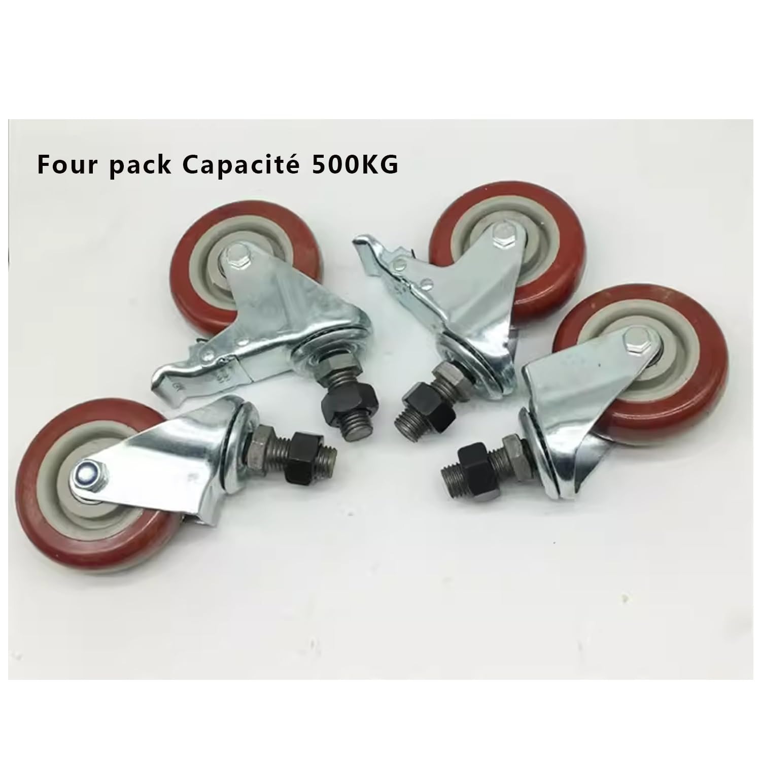 NURCIX 75mm Ruote Girevoli Pesanti con Perno Filettato M20, AntiGraffio PU Ruote per Mobili, Rotelle Pivotanti per Mobiletti, Ruote da Trasporto con Freni, Set da 4 (Size : M20*100)