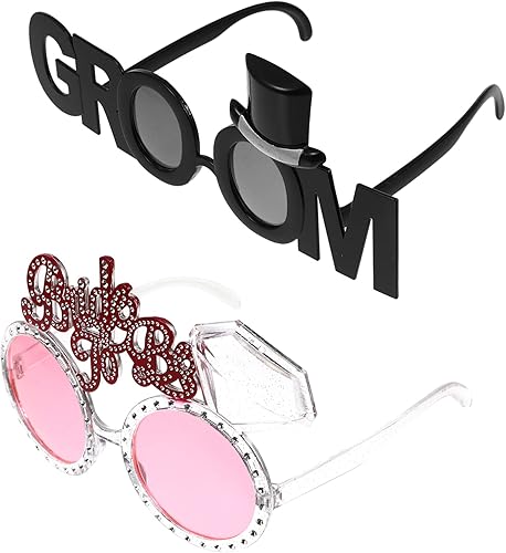 Miniatura 7 de NUOBESTY Lentes decorativos para despedida de soltero y novia, para despedida de soltero y despedida de soltera para accesorios de fotos de fiesta,