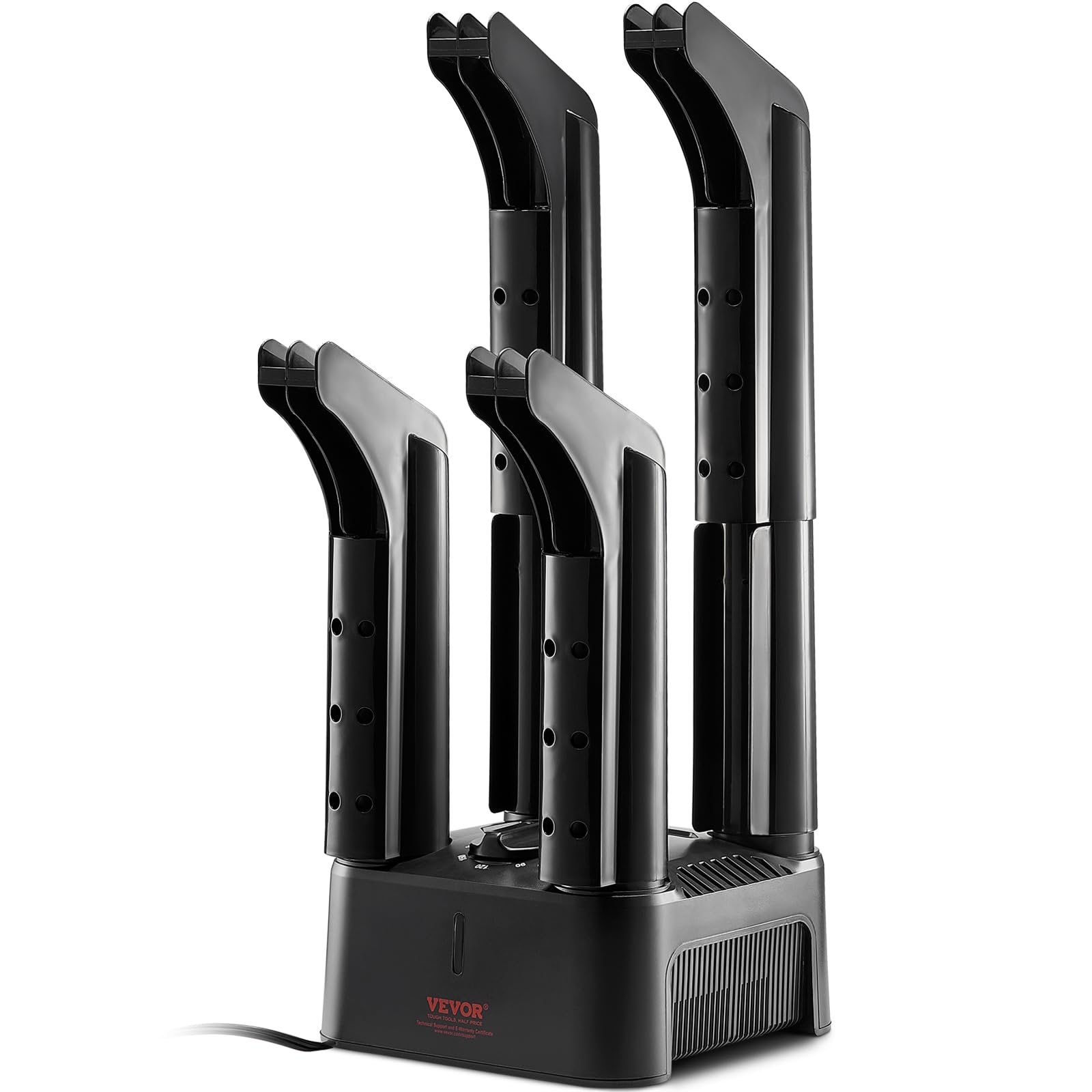 VEVOR Detachable 4 Tubes Shoe Dryer, Portable Boot Dryer with Timer, Boot Warmers/Dryer with Heat Blower & ABS+PP for Snow Boots, Leather Shoes, Canvas Shoes, Socks, Black & Orange