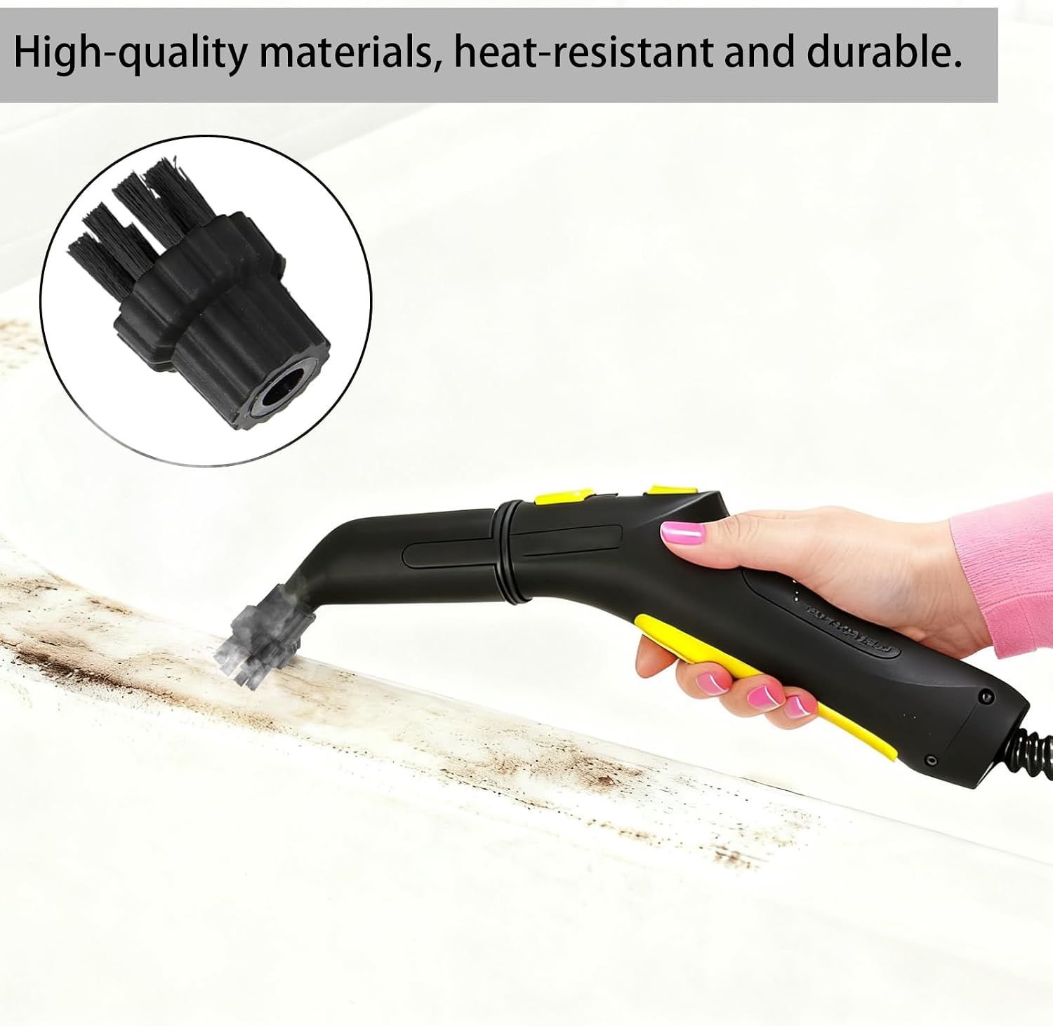 24Pcs Steam Cleaner Attachments M8 Steam Cleaner Brush Head Steam Mop Accessories Includes 12 Pcs Nylon Brushes 12 Pcs Brass Brushes Bulk Steamer Brush for Hard Surface
