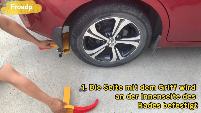 Froadp Parkkralle Diebstahlsicherung - Rot/Gelb Mit Schloss Für Auto & Wohnwagen