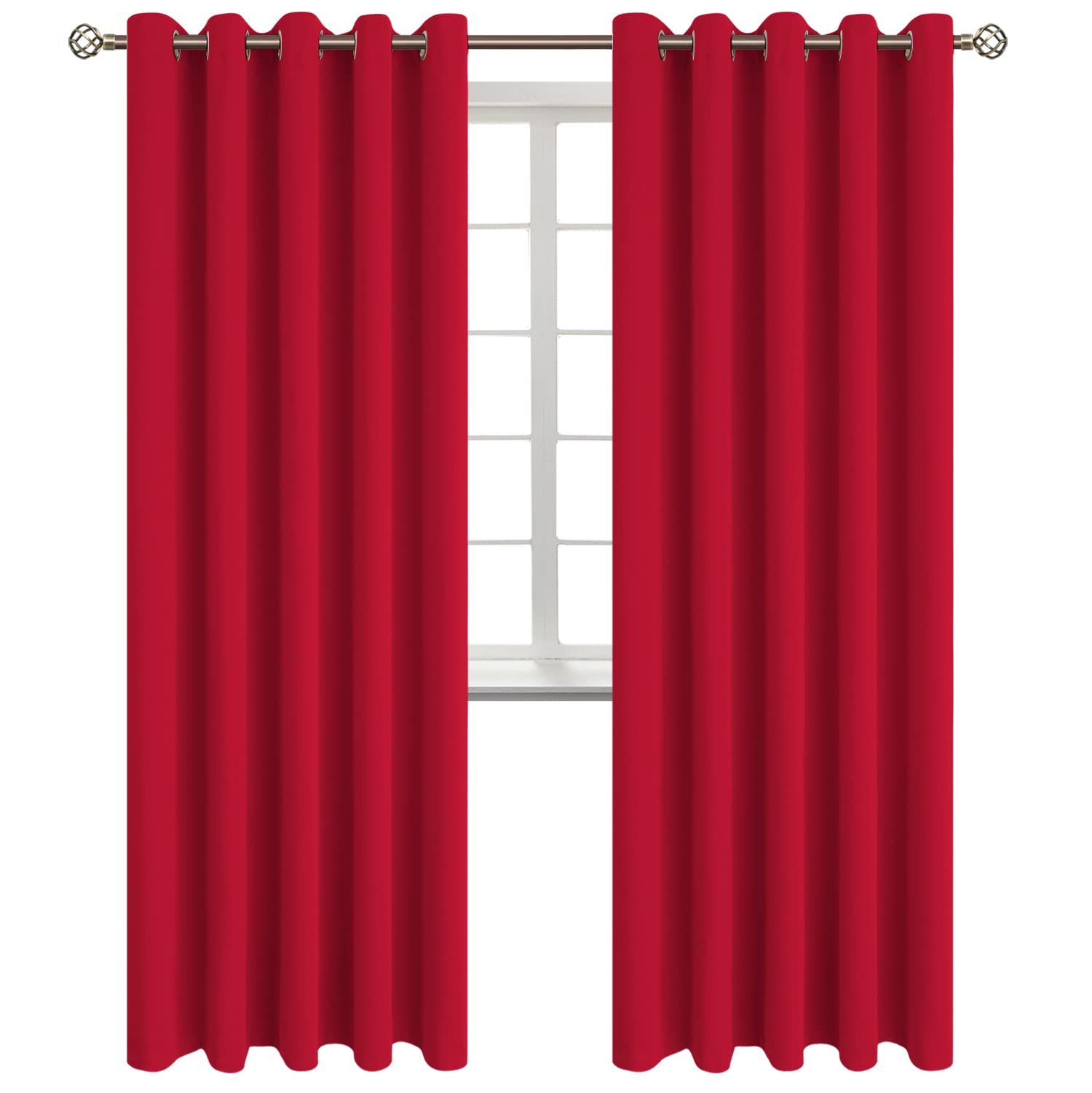 BGment Red Blackout Curtains for Living Room 84 Inch Long - 2 Panels