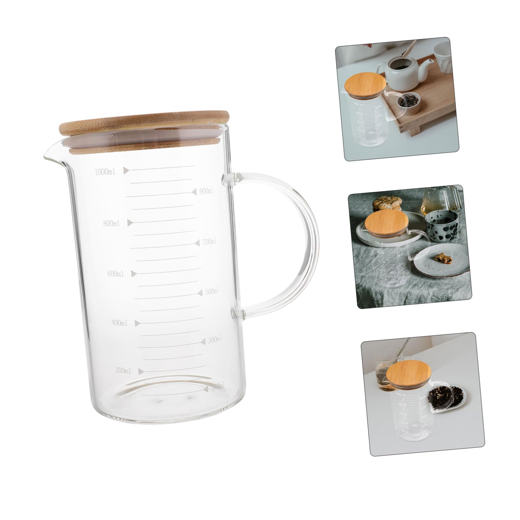 POPETPOP Tazza Con e Tazza Graduata in Vetro Per e Latte Contenitore Da Cucina Per Misurazioni Precise