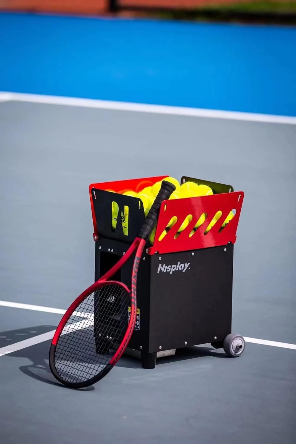 Portable Tennis Ball Machine (26lbs) - Dual Motor for TopSpin and Backspin, 80+ Balls, Max 68MPH, 4+ Hours Play with External Lithium Battery