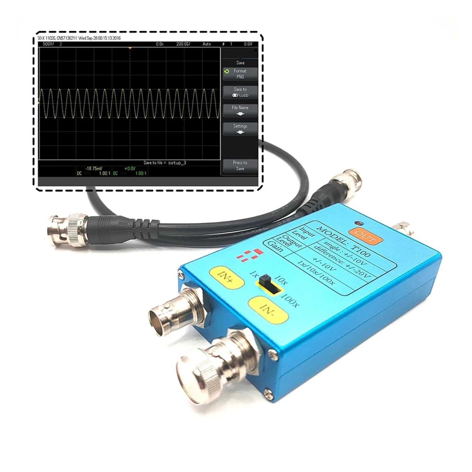 1x/10x/100x 10M Bandwidth Oscilloscope Differential Probe D Gain