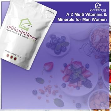 UKHealthHouse A-Z Multi Vitamins & Minerals Supplement Tablet Daily One A Day Multivitamin with Vitamin A, B, C & D Immune Support for Men & Women UK (240 tabs)