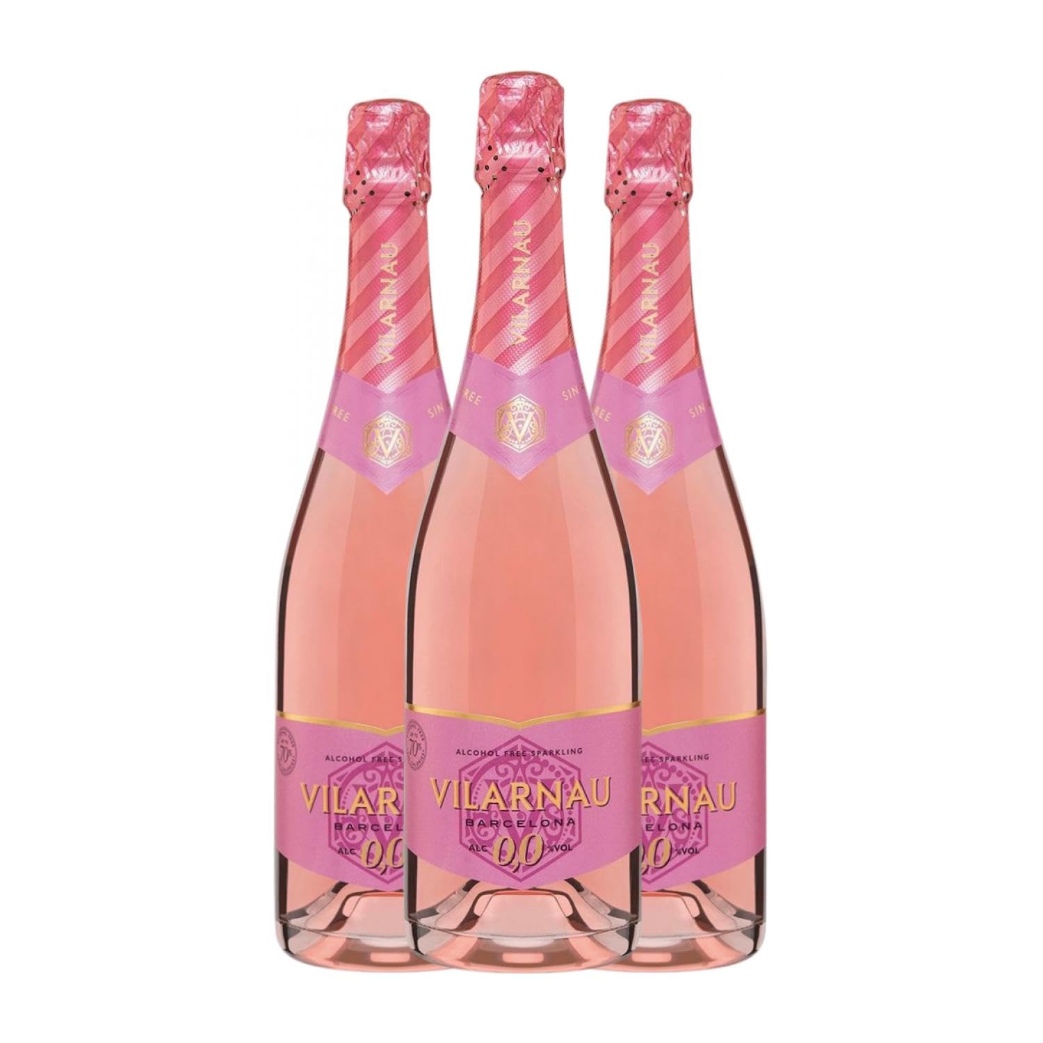González Byass Vilarnau Rosado Garnacha Cava 75 cl Sin Alcohol Espumoso rosado (Caja de 3 Botellas de 75 cl)