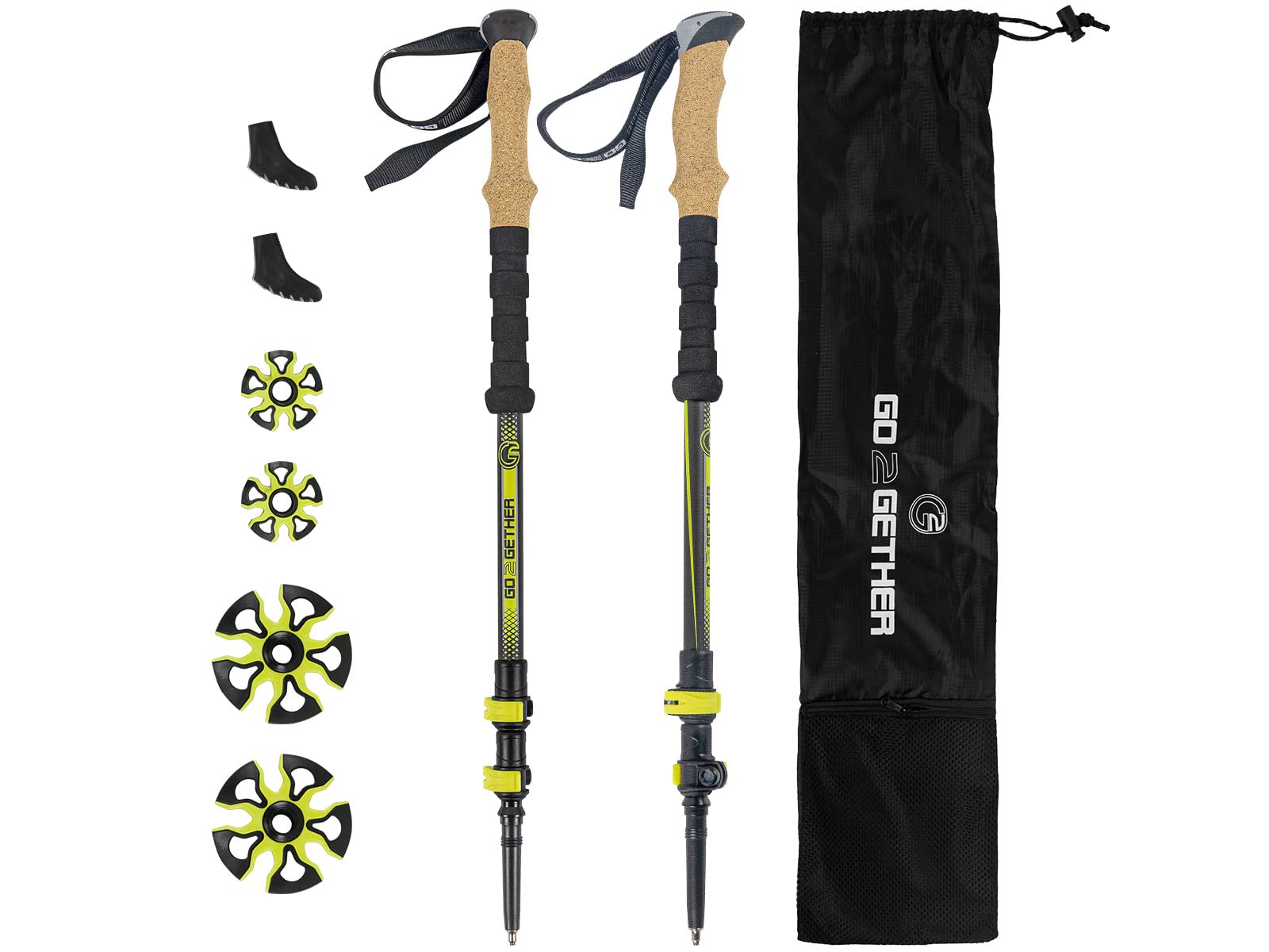 G2 Carbon Fiber Trekking Poles Telescopic/EVA Foam Grip/Foam Padded