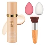 Foundation Light 4-in-1 Color-Shifting Spectrum Foundation Concealer, Long-Lasting, Skincare, Suitable for Various Skin Types, Set Includes Foundation Brush and Sponge