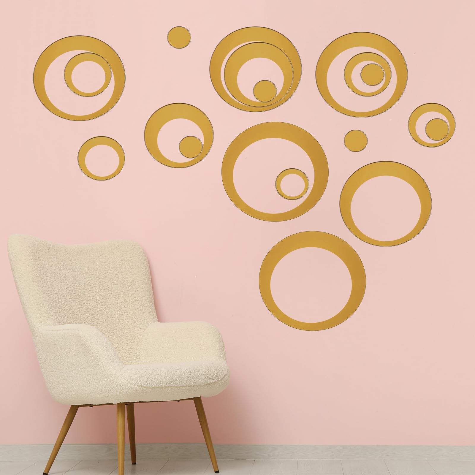 Décoration de salon tendance avec les stickers muraux ronds acrylique marron uxcell