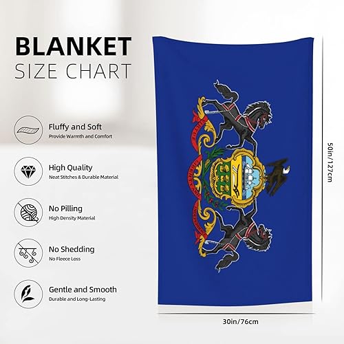 Miniatura 7 de EMEIISEO Flag of Pennsylvania Flannel Blanket 32x48in Lightweight and Anti-Pilling Suitable for Use On Beds and Sofas
