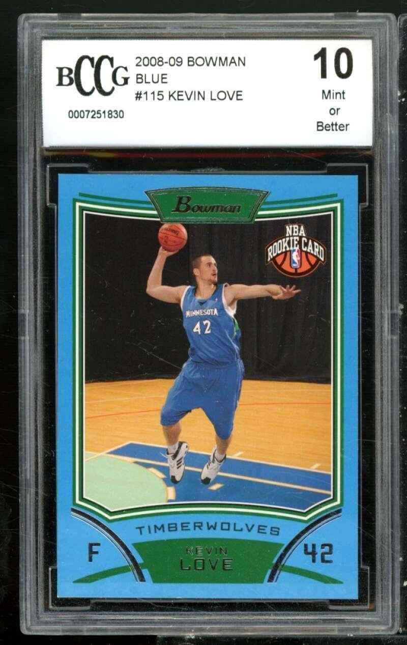 Kevin Love Rookie Card 2008-09 Bowman #115 BGS BCCG 10 - Basketball Slabbed Rookie Cards