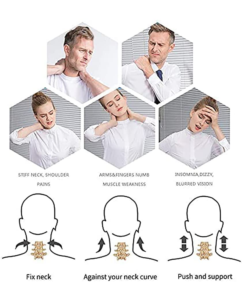 Dispositivo portátil de tracción del Cuello Cervical, Soporte para el Cuello Cervical Ajustable, fijador del Cuello Cervical inflado, Soporte para el Cuello para Artritis, Azul (Blanco)