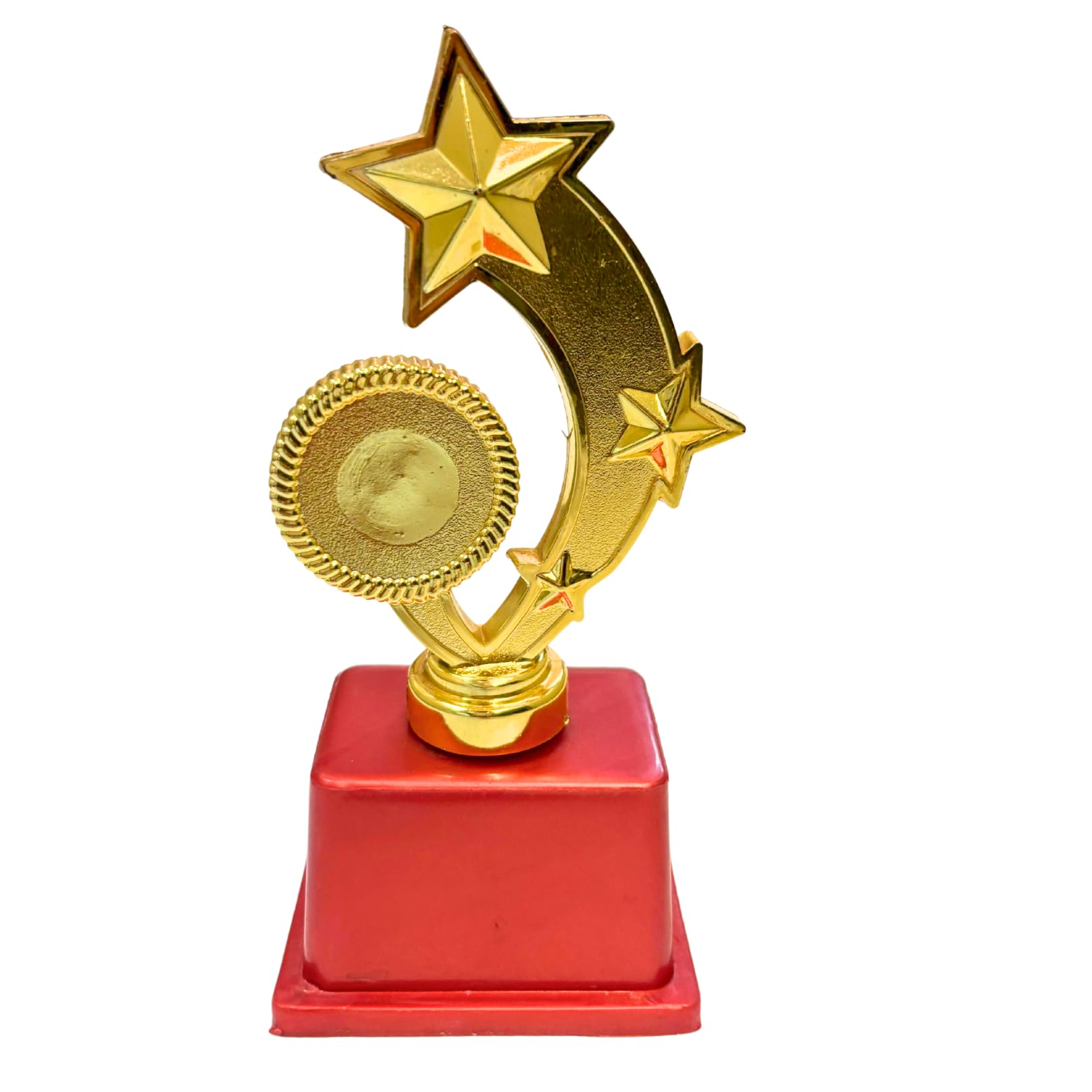 3-Star Trophy Award, Gold Star Achievement Trophy with Red Base, Decorative Award Statue with Stars, Logo Printing, Writings & Customisation Available (Set of 1, Medium (8.5 inches))-image-13