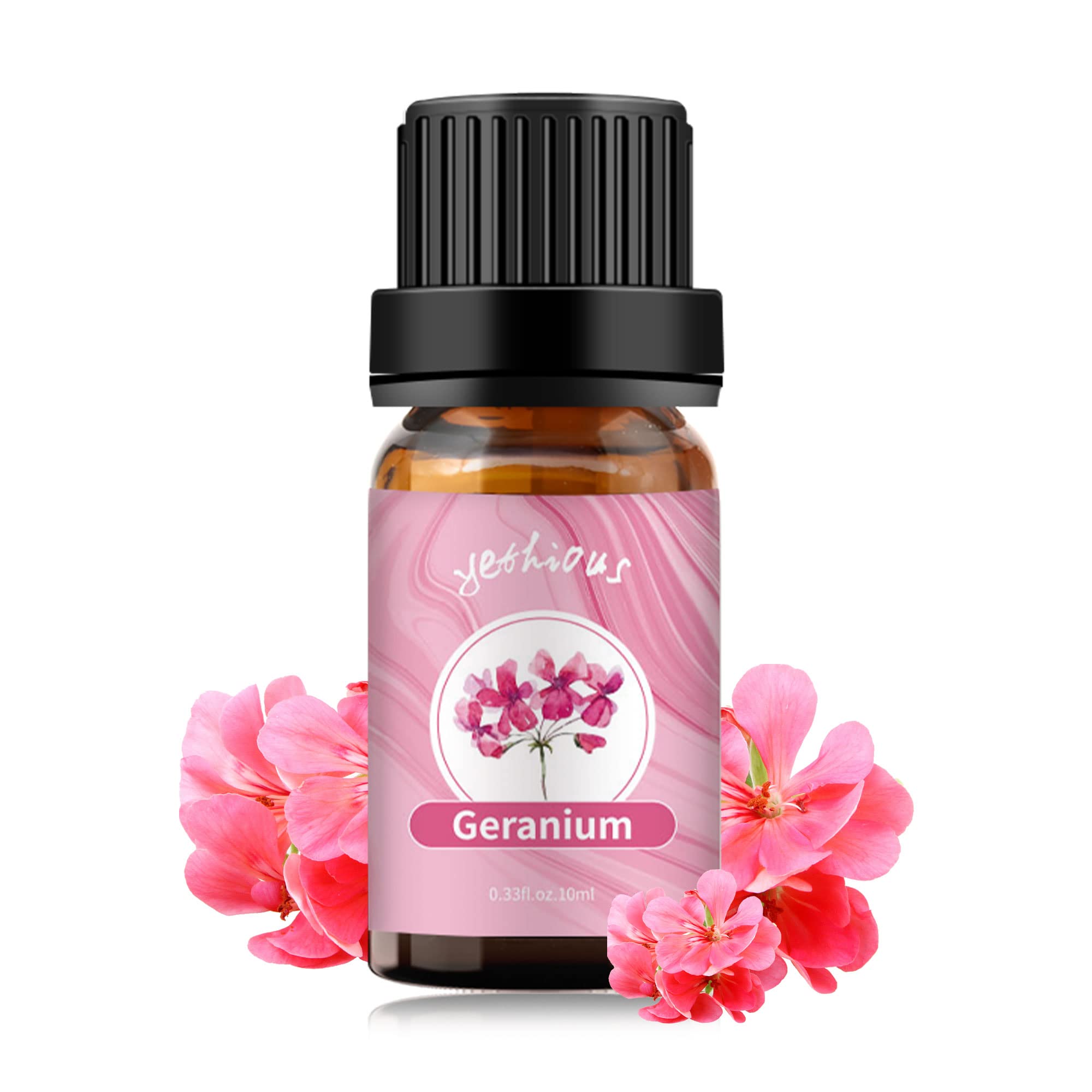 yethiousGeranium Essential Oil for Diffuser 10ML Organic Geranium Fragrance Oil for Aromatherapy, Soap, Candle Making