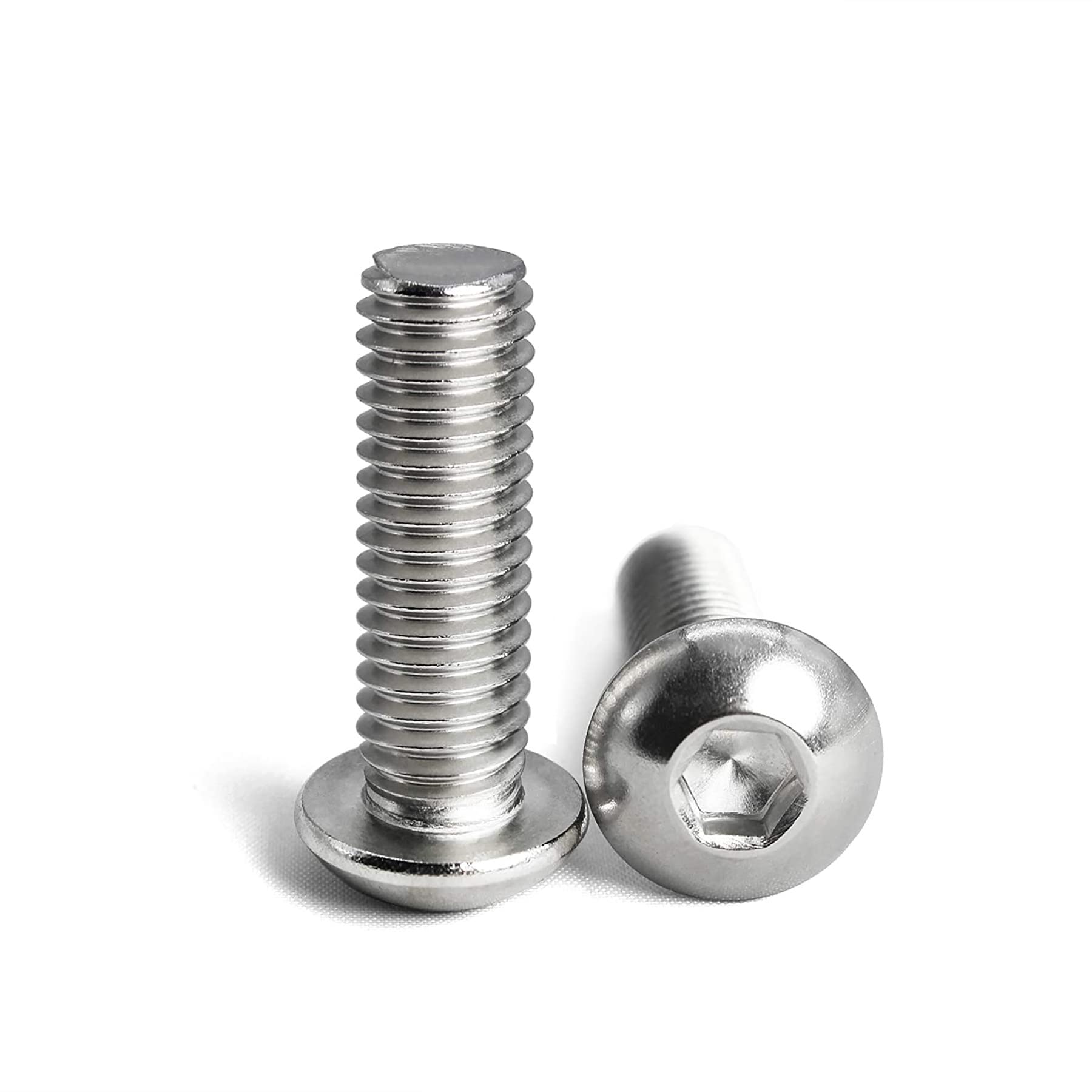 M4-0.7 x 12mm Button Head Hex Socket Cap Screws, Allen Socket Drive, 304 Stainless Steel, Full Thread, Plain Finish, Metric Thread Hex Socket Bolt Fastener 100PCS (M4-0.7 x 12mm)