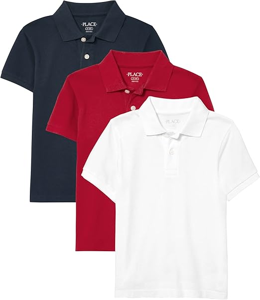 The Children's Place Boys Multipack Short Sleeve Pique Polo