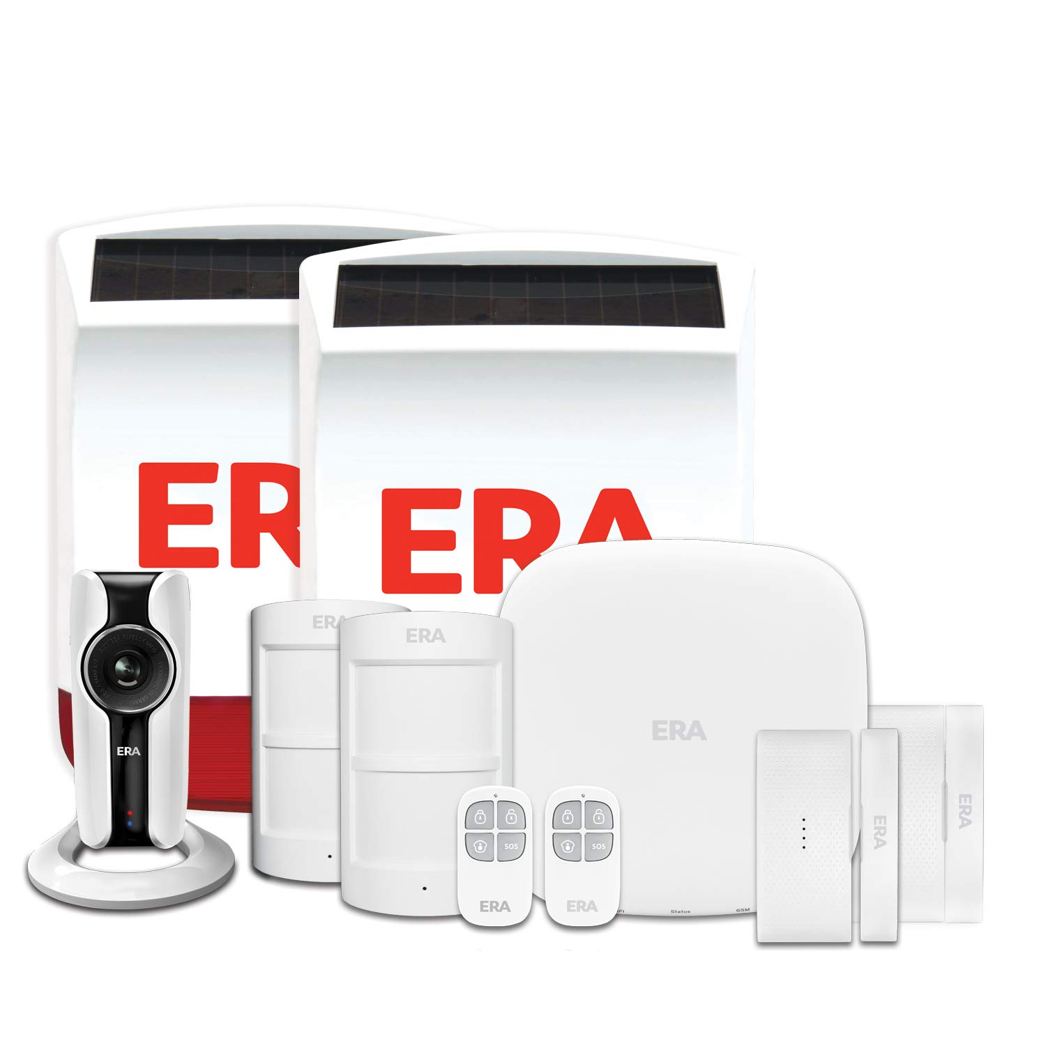 Pro Wireless Burglar Alarm System - Smart Wireless House Alarm System with Pet-Friendly Motion Sensor and Arm/Disarm Capability (Small Home Extra Kit + Camera)