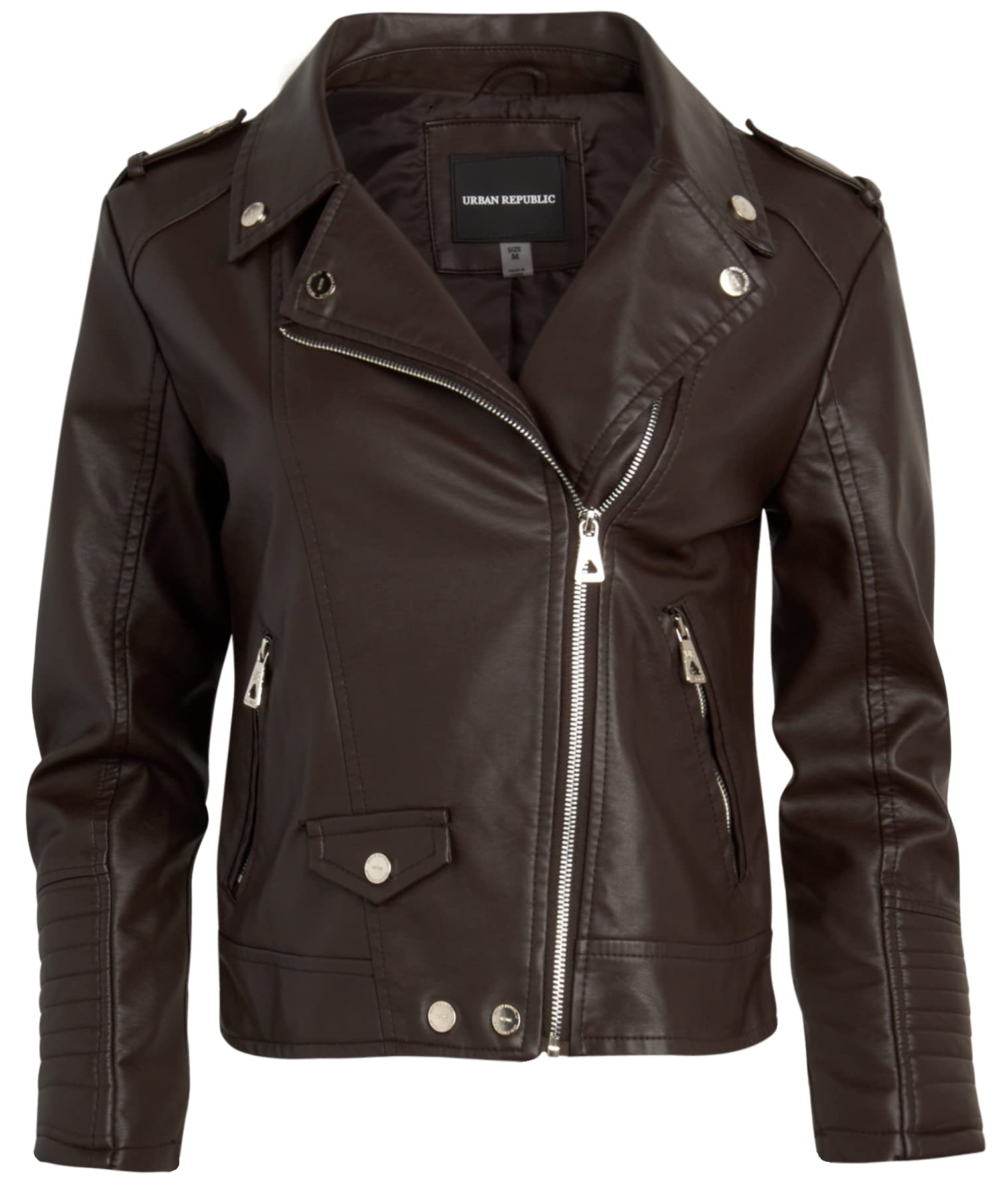 Urban Republicwomens Leather Jackets Faux Motorcycle Moto Biker