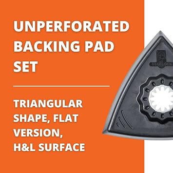 Fein Starlock Triangular Backing Pad Set with Hook & Loop Attachment - Plastic Plate for Scratch-Free Sanding, Unperforated, Standard Version, 3-1/8 Edge Length, 2-Pack - 63806129220