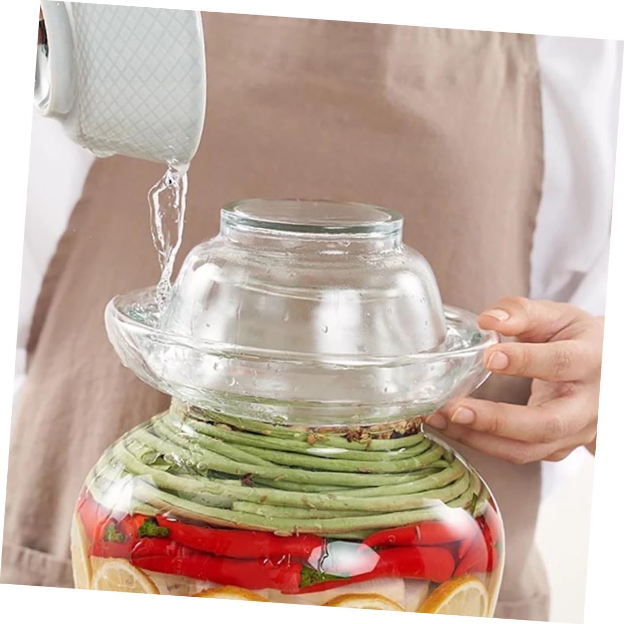 5kg Glass Altar Lid Food Storage Container Condiment Containers Lids Apothecary Jars Canning Jars Sealed Cover for Pickle