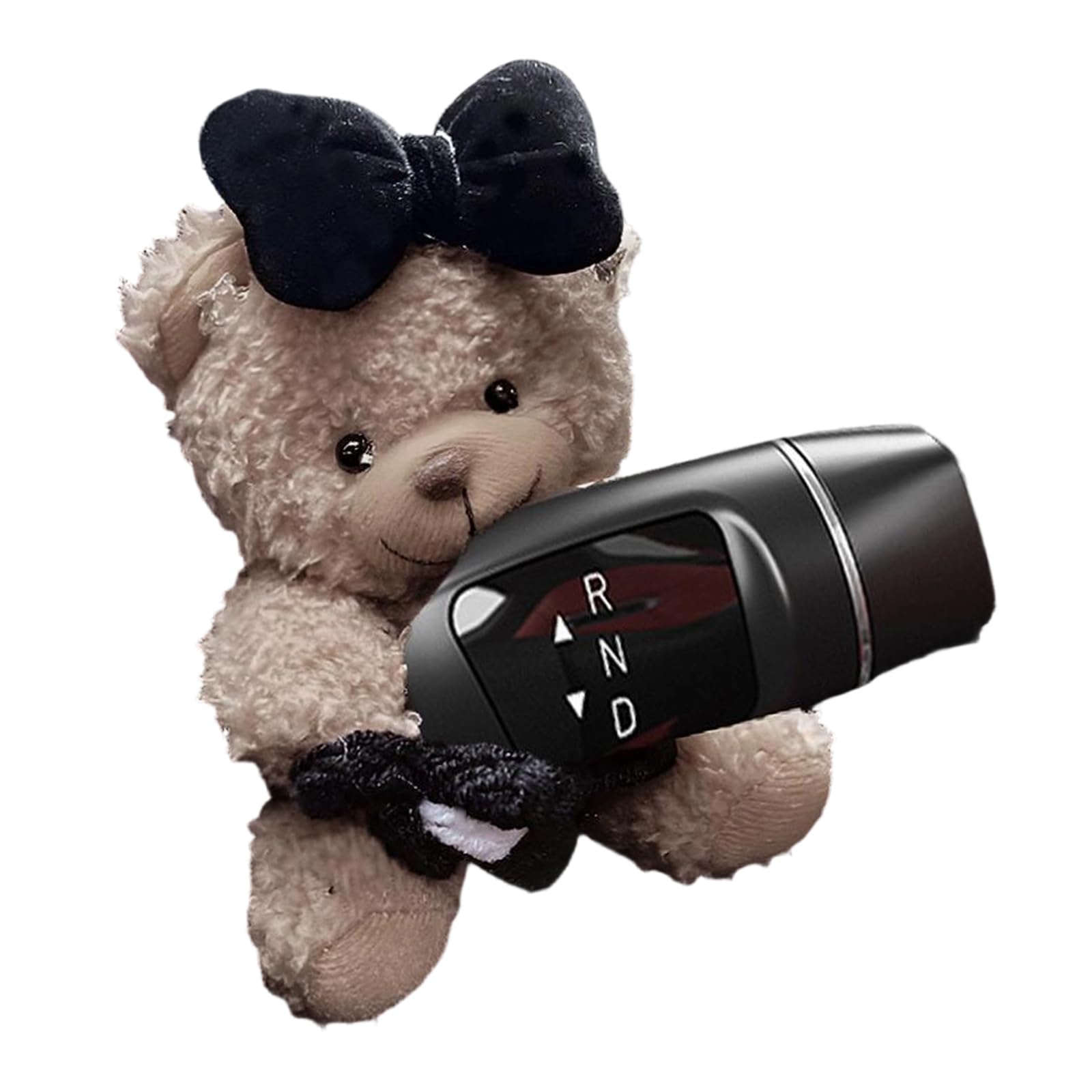 Msioytog Bear Dashboard Decor, Soft Auto Ornament for Rearview & Turn Vehicle Interior Accessory Wiper Turn Signals Plush Doll Ornament
