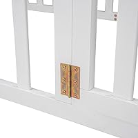 Vista 9 de LZ LEISURE ZONE Marco de cama de tamaño individual con valla, marco de cama de piso de madera maciza para niños con puerta, cama de plataforma doble