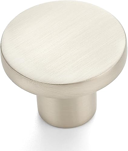 Ravinte Paquete de 10 pomos de gabinete de níquel cepillado para gabinetes de cocina, pomos redondos para cajón, tiradores plateados para cajones,