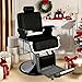 Hicomony Black Heavy Duty Barber Chair Hydraulic Salon Chair Hair Salon Chairs for Hair Stylist for Salon Chair Tattoo Chair Beauty Equipment