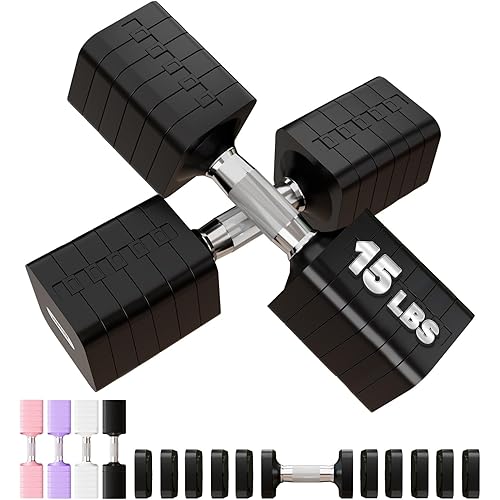 15LB 20LB 30LB 40LB 50LB Adjustable Dumbbell Set Free Weights Dumbbells Set for Women Men Hand Weights Sets Adjust Dumbbell Weight Sets for Home Gym Exercise Workout Strength Training Equipments