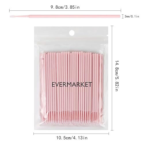 Miniatura 2 de EVERMARKET Micro hisopos para extensiones de pestañas, 200 microaplicadores desechables para maquillaje, microswabs de 0.079 pulgadas para