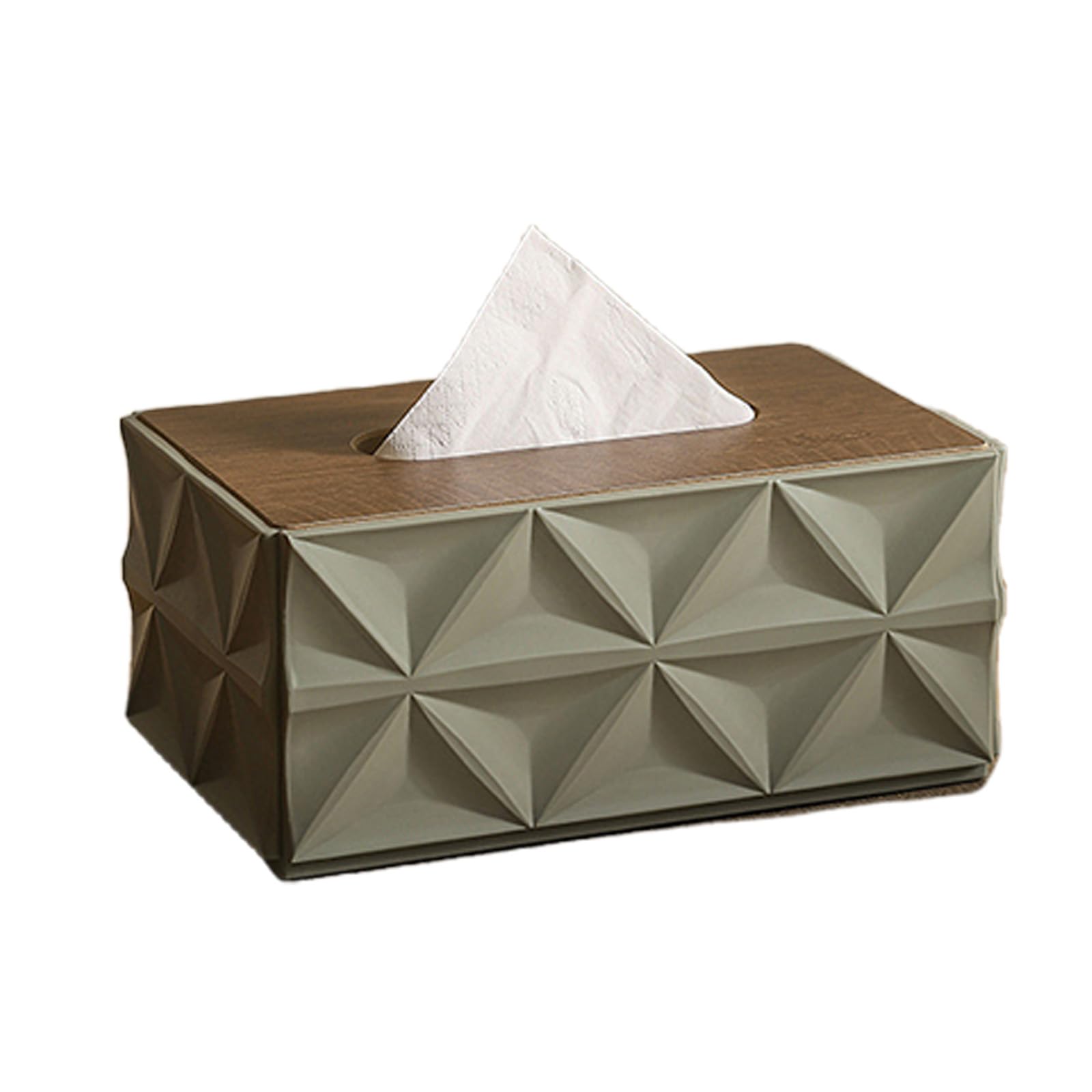 Nvoqilin Green Wood And Tissue Box Ideal For Household Or Business Paper Towel Holder For Countertop Decoration Modern Tissue Dispenser