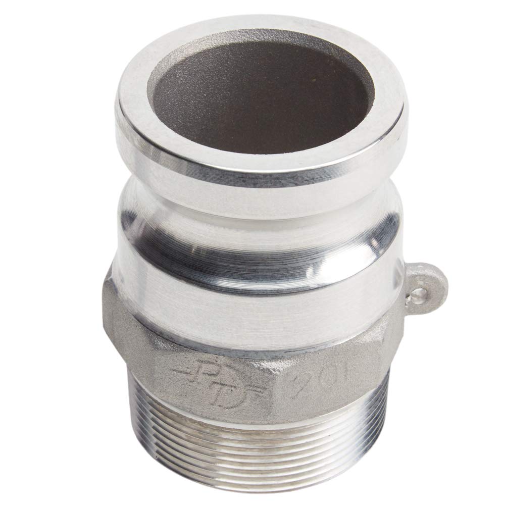 2 x 2 Aluminum Camlock Fitting - Hose Coupler - Type F Male Cam Lock Hose Adapter - Male Threaded NPT Cam & Groove