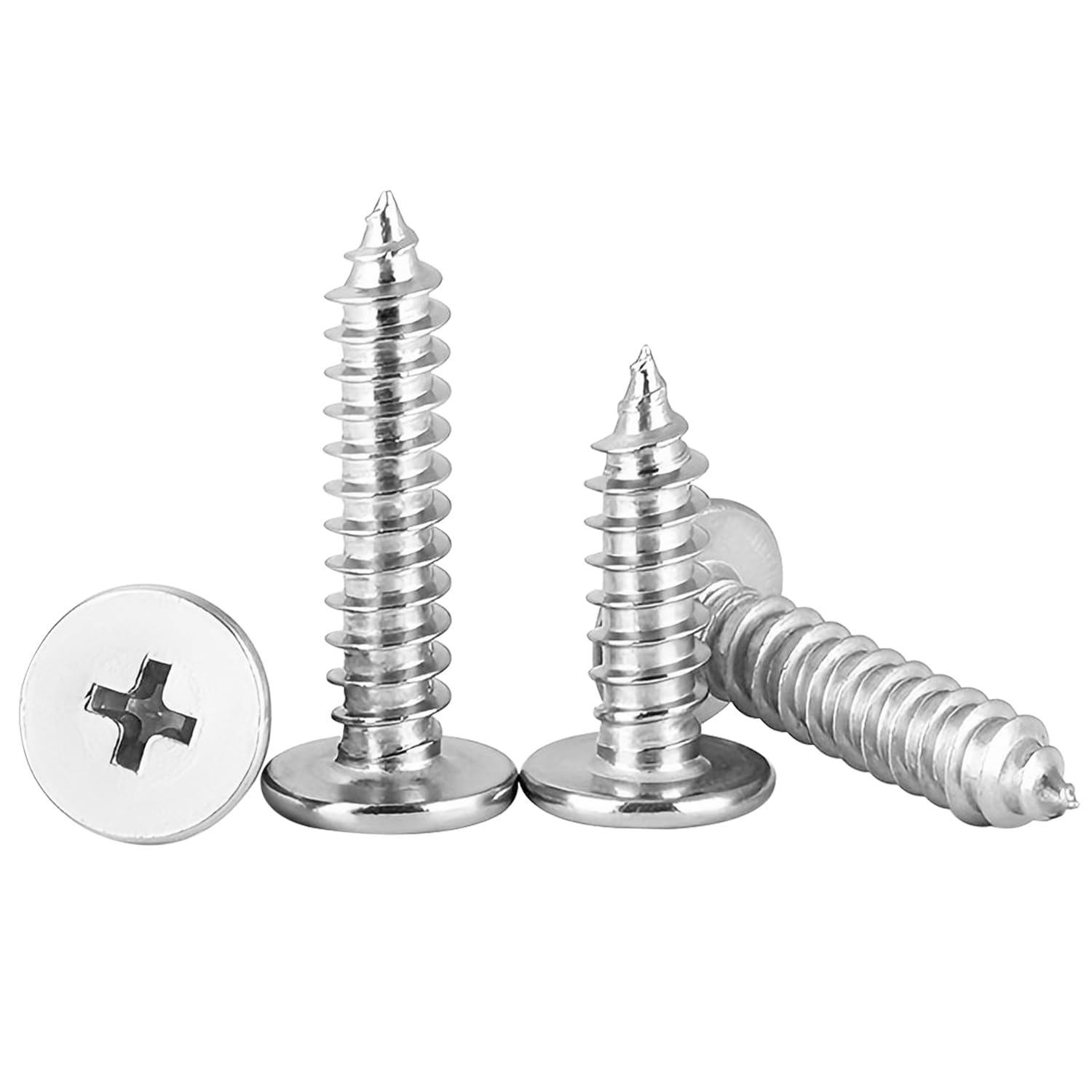 20 Pezzi Viti Autofilettanti a Sottili Testa Piatta Phillips, M4 x 12 mm Viti per Legno in Acciaio Inossidabile, per Macchinari