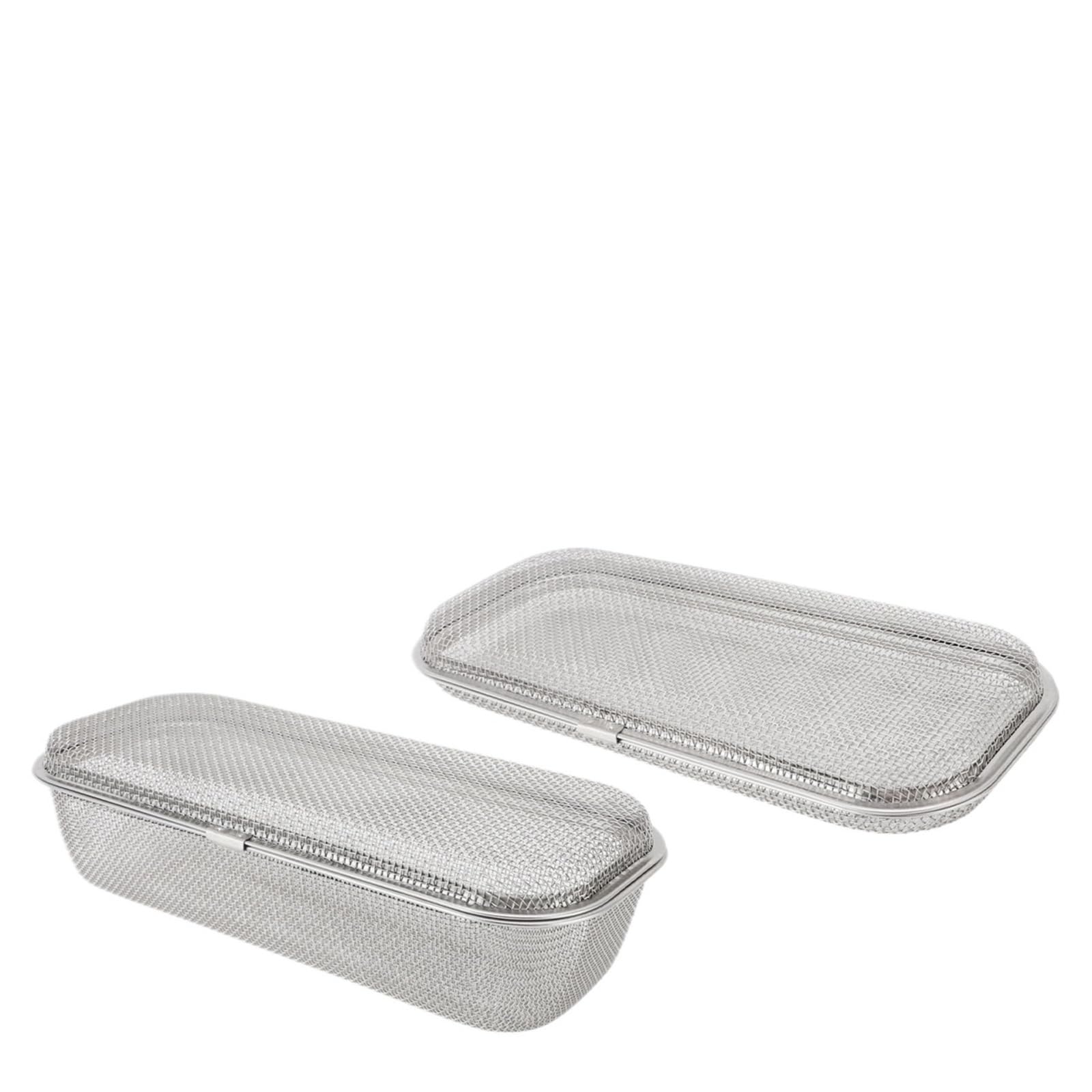 Compatible con cestas for cubiertos de artículos pequeños de lavavajillas | Diseño de drenaje de malla, forma rectangular.(L)