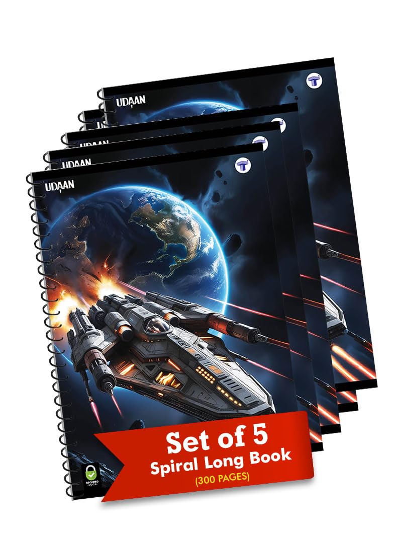 TARGET PUBLICATIONS Quaderni a spirale | 300 pagine a righe | Carta formato A4 | Rilegatura a spirale singola | Confezione da 5 | 21 x 29,7 cm | GSM 57