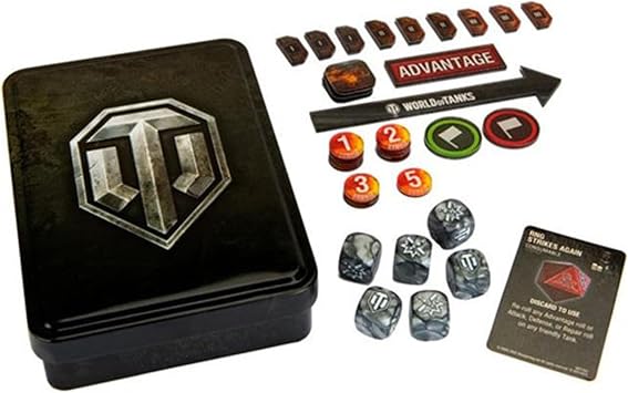World of Tanks Gaming Set - Tokens & Dice - Collectible Metal Tin, WOT Miniatures Game, Expansion Accessory Pack, Tabletop Gaming, WOT53
