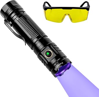 UV Flashlight 365nm, 30W High Power Black Light USB-C Rechargeable, Portable UV Torch for Blood Tracking, Pet Urine Stains, Scorpions, Resin Curing, Leak Detection Blacklight