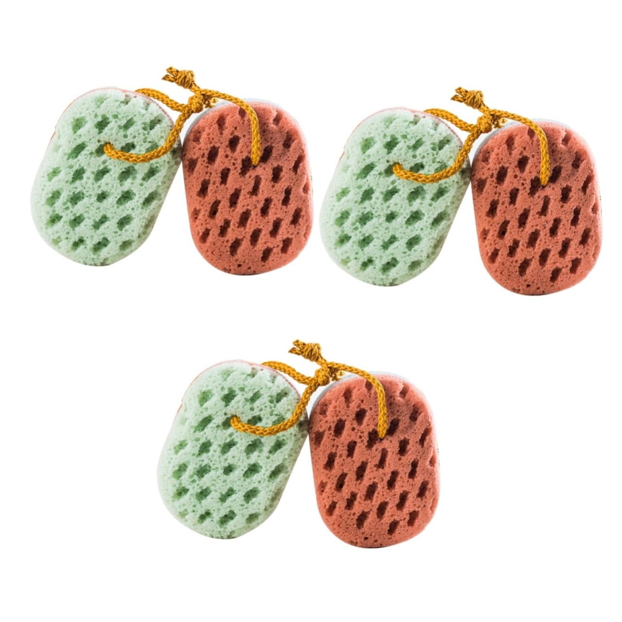 FRCOLOR 3er-sets Körperschwämme Wäscher Peeling-duschbürste Badeschwamm Natürliches Algen-badewerkzeug Für Die Hautpflege 2 Stück * 3