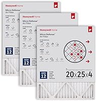 Honeywell Home MERV 12 20x25x4 Furnace Air Filters 3-Pack (CF200A1016) - Captures Allergens, Dust, Mold & Pet Dander