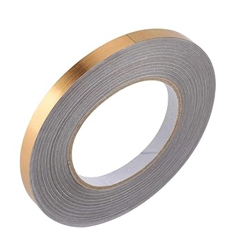 amiciCare Tile Sticker Gap Sealing Tape Silver Color Self-Adhesive Wall & Floor Decor Tape-1cmx5000cm (Gold, Quantity 1)