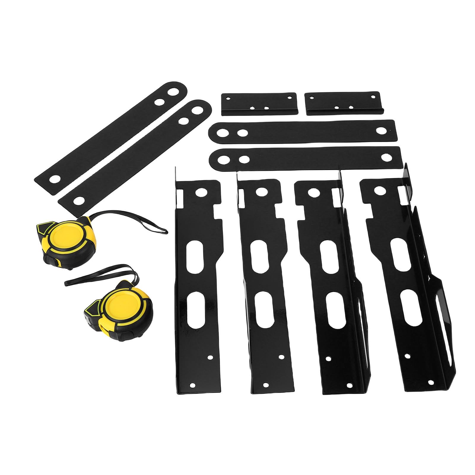 Bewinner Outil d'alignement de Roue en Fer Noir avec 2 Mètres Ruban – Plaque d'alignement 'Orteil Automobile pour Camions SUV, Outil de Calibrage 'Angle de Roue de 14 Mm et 16 Mm, Réglable