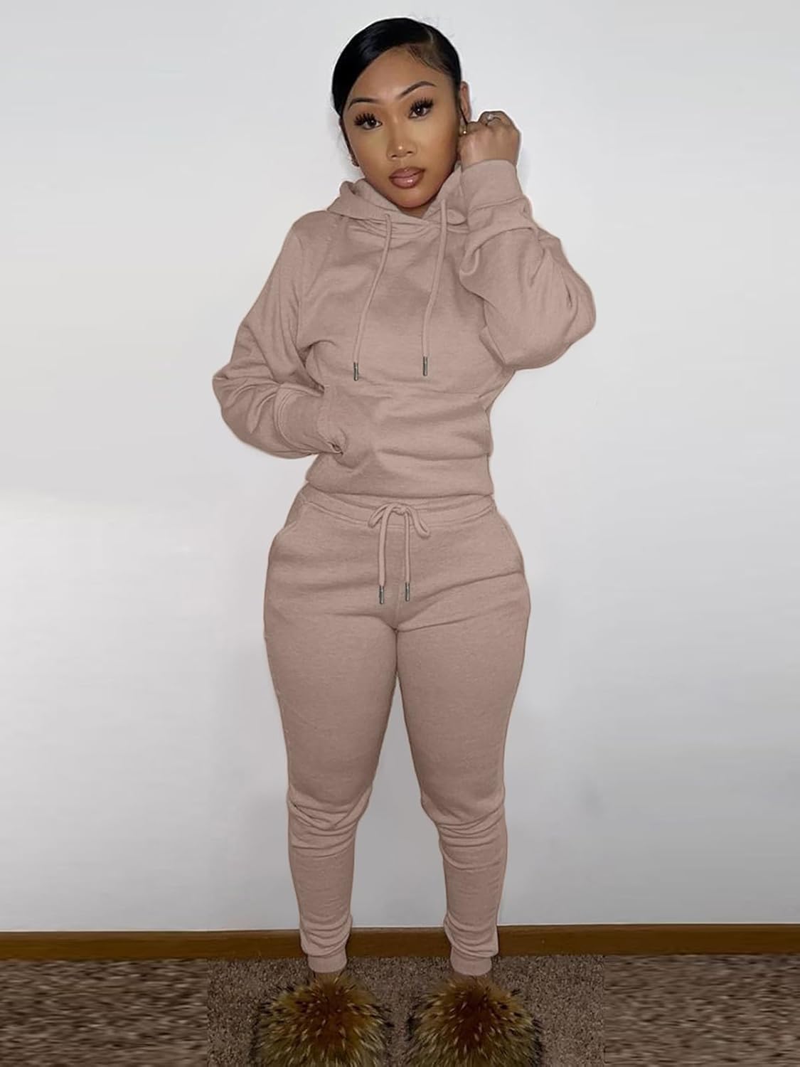 Alunzoem Sweatsuits for Women Set 2 Piece Jogging Outfits Long Sleeve Hoodie Sweatshirt Sweatpants Tracksuit - Image 2